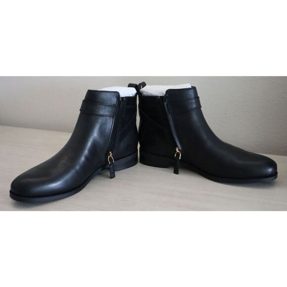 Lauren Ralph Lauren Women's Sz 7.5B Black Bonne Leather Ankle Booties - Picture 10 of 13